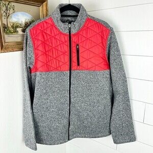 Zyia Active Red Quilted Ash Cabin Jacket Full Zip Women's Size 2X